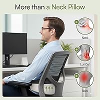 Vista 9 de Almohada suave para el cuello de bambú con espuma viscoelástica de carbón de bambú para dormir en avión con soporte de barbilla de 360°, diseño sin