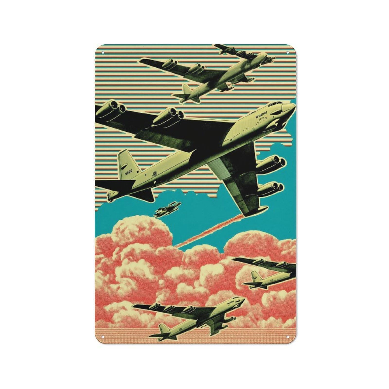 Junmoney Strategic Aerial Formation Vintage Tin Sign 30X20cm With For Man Cave Or Games Room, Suited To Wall Displays In Games Rooms And Man Caves