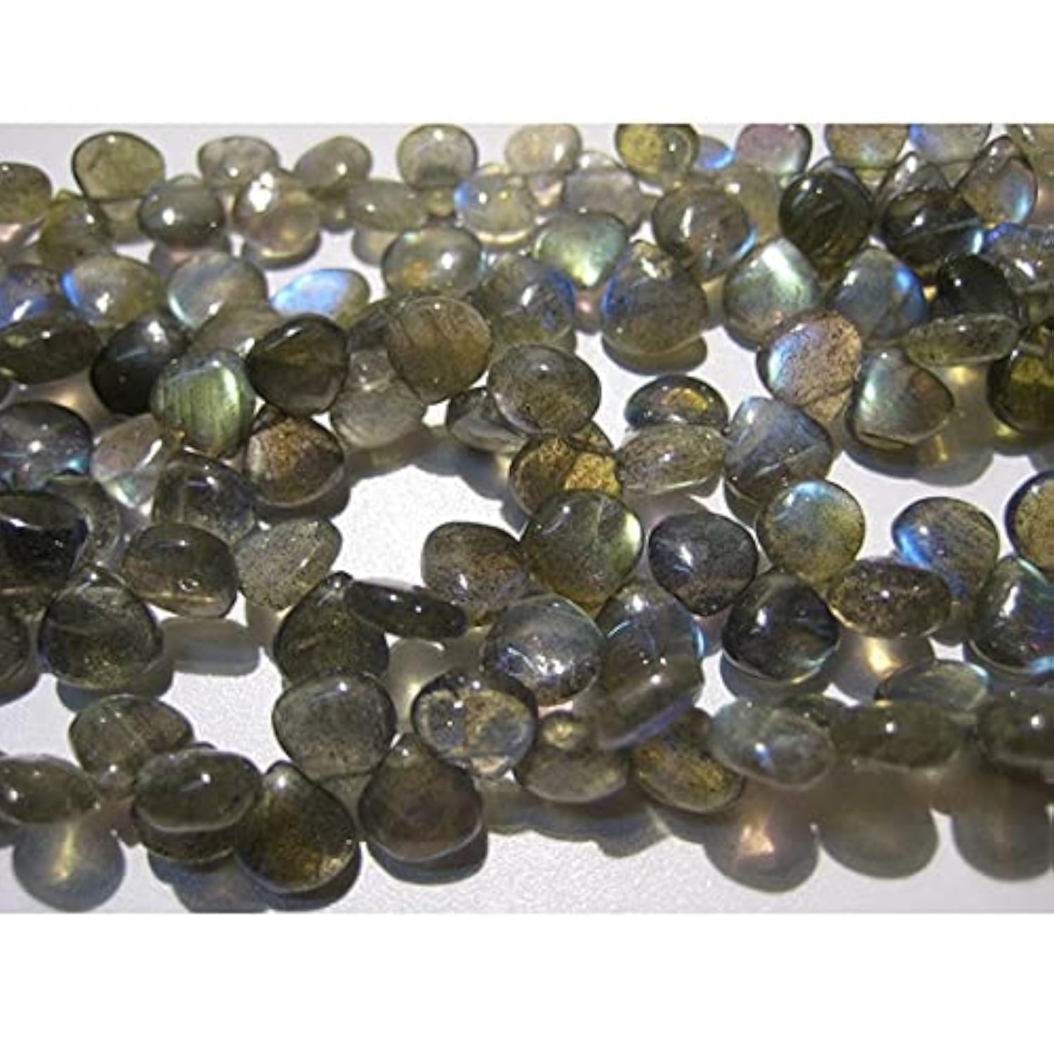 Pierre labradorite bleue naturelle en briolette cœur 8mm pour collier et bracelet