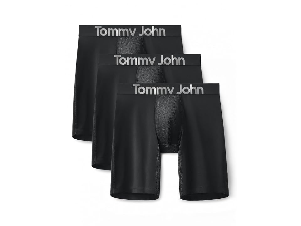 Tommy John 360 Sport Micro 8 Boxer Brief 3-pack Men's Underwear Black 1 : LG (36-38" Waist), Elastane/Polyester
