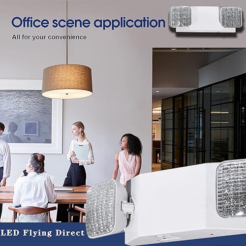 Miniatura 7 de Luces de emergencia LED con batería de respaldo, luz de emergencia comercial ajustable de dos cabezales, certificación UL, CA 120277V, accesorios de