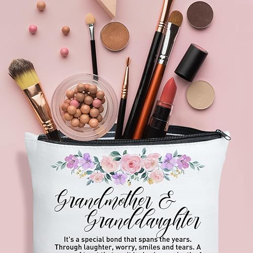 Miniatura 4 de UDNADKEX Regalo para abuela, nieta, Navidad, cumpleaños, día de la madre, regalo de graduación para abuela, bolsa de maquillaje para nieta, un