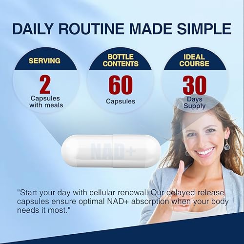 Vista 7 de Suplemento NAD+ - Suplemento de resveratrol NAD complejo 15 en 1 con té verde, cúrcuma, semilla de uva, quercetina y ácido hialurónico, apoya