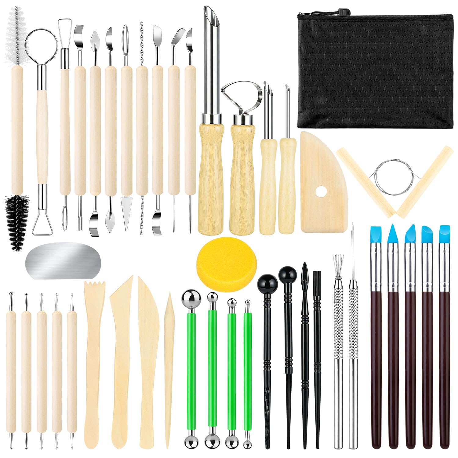 Clay Sculpting Tools Kit - 20 Piece Set for Pottery & Nail Art -9