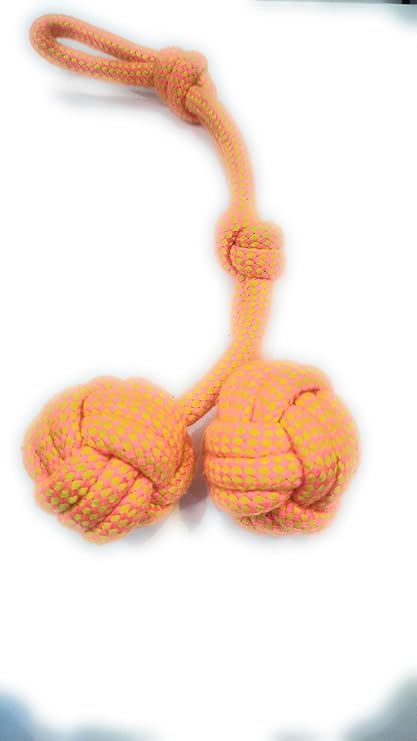 Pet Craft Dog Handle Rope Toy with 2 Balls 12 & 3.5 Inch