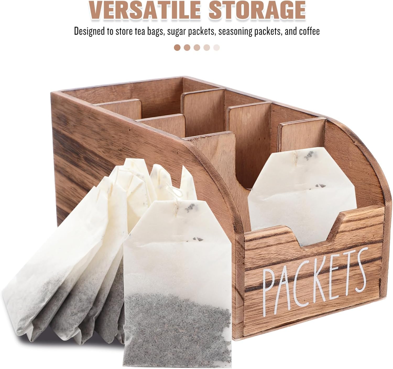 Ciieeo Tea Bag Storage Organizer Compact Tea Bag Holder Modern Kitchen Spice Rack