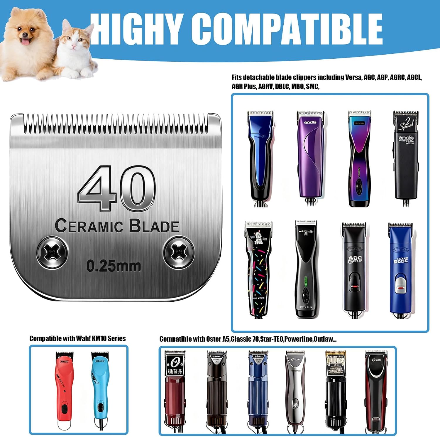 Dog Grooming Replacement Blades Compatible with Andis Dog Clipper image 5