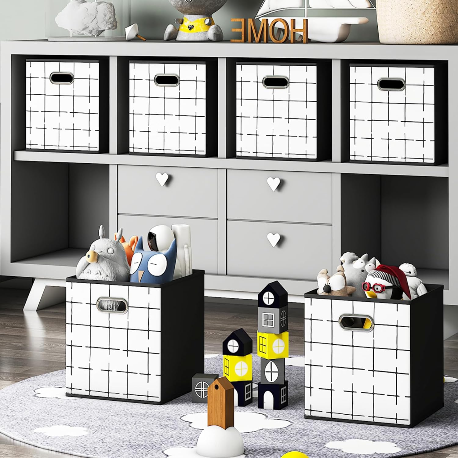 Wisdom Star 6 Pack Fabric Storage Cubes with Handle