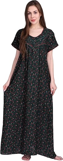 Girls and Moms Women's Alpine Beautiful Floral Print Maxi All Season Comfortable Nightgown