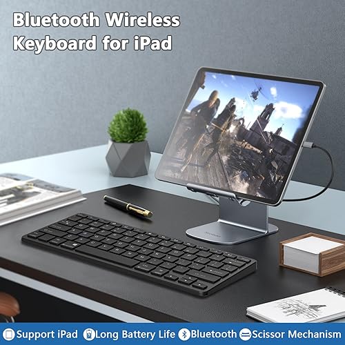 Miniatura 7 de TaIYanG Teclado Bluetooth para iPad, teclado inalámbrico, compatible con iPad 10iPad 10.2 (987 generación), iPad Air 54, iPad Pro 1112.9, iPad 9.7,