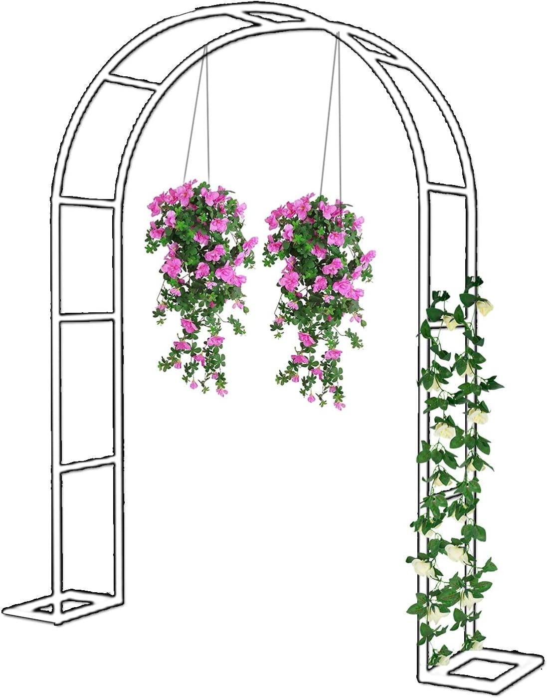 Metal Arch Heavy Duty, Garden Arch, Beautiful Plant Climbing Decorative Frame Lattice Climbing Support Stable and Weatherproof Garden/Living Room/Roof/Villa ( Color : White , Size : 120x220x40CM )