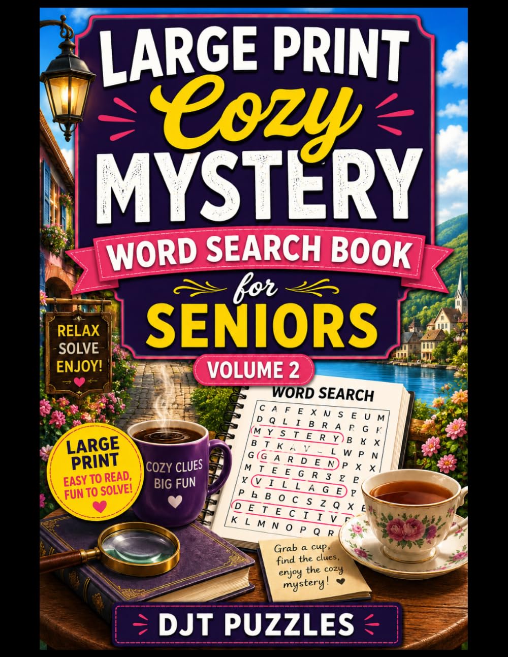 Cozy Mystery Word Search for Seniors: Relaxing Brain Games with Murder Mysteries, Hidden Clues and Whodunits Volume 2: 200 Relaxing Large Print Word ... (Large Print Cozy Mystery Word Search Series)