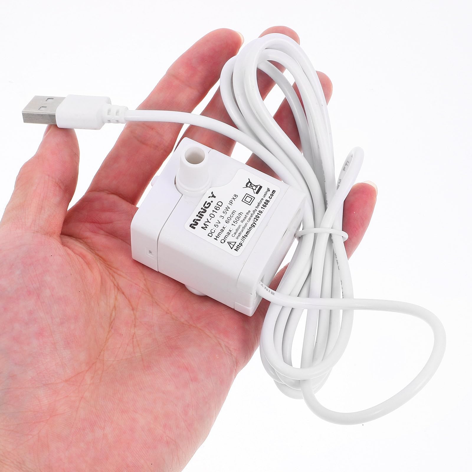 Toyvian Pompe Fontaine à Eau pour Chat USB Compacte et Silencieuse, Pompe Submersible en Abs 3w 150l/h pour Fontaines à Animaux Domestiques