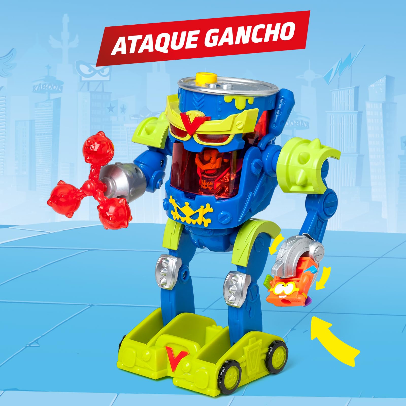 SUPERTHINGS – Ultra Striker Mr. King. Robot Ultra Striker de Mr. King de la Serie de TV “SuperThings Kazoom Power”. Contiene 1 Ultra Striker Robot, 1 Mr. King Exclusivo