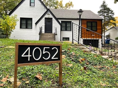 Vista 79 de Metal Numbers for House Outside, 5 Inch Modern House Numbers, DIY Floating Address Numbers with Screws, Rust Free Zinc Alloy, Silver Number 5