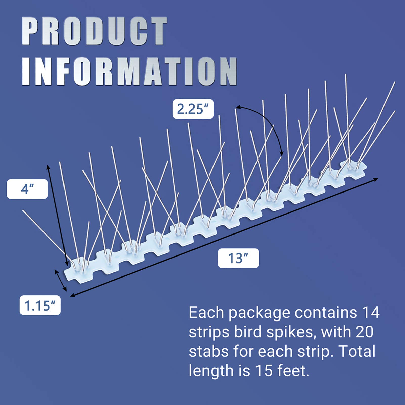 Buy CHERAINTI Bird Spikes for Pigeons Small Birds Cover 15 Feet, Bird