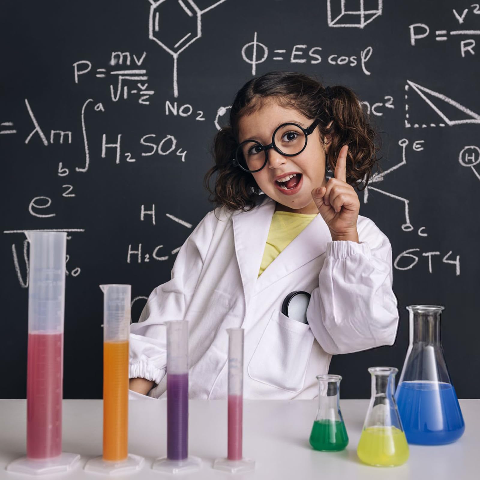 4 cilindros graduados de plástico, 10 ml, 25 ml, 50 ml, 100 ml, cilindros de medición con 4 pipetas, 1 embudo de plástico y 2 cepillos