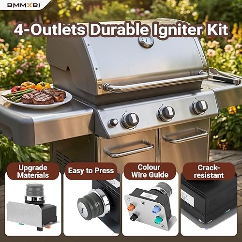 Miniatura 4 de Kit de encendido electrónico 7629 para parrillas de gas Weber Genesis 300 E-310 E-320 E-330 S-310 S-330 (años modelo 2011-2016), repuesto