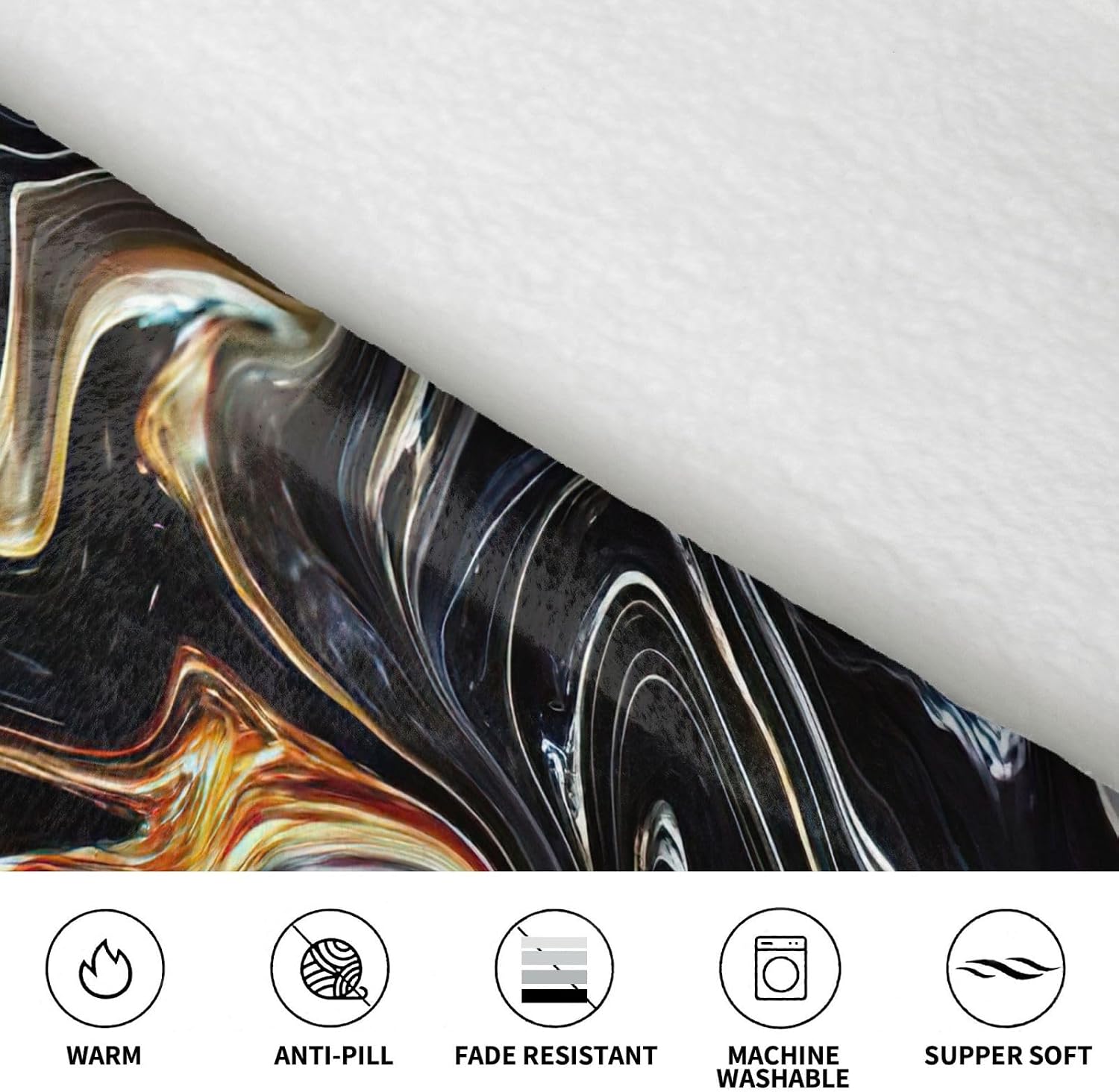 Abstract Marble Ink Textureprint Oversized Hoodie Blanket, Super Soft Warm Comfortable Hoodie, Wearable Blanket Adult