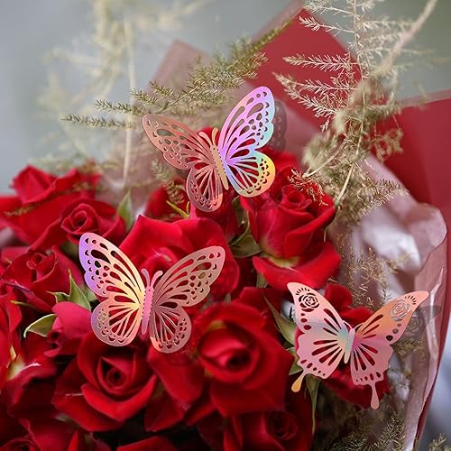 Miniatura 5 de Decoración de pared de mariposa negra de Halloween, 48 unidades, 2 estilos, 3 tamaños, calcomanías de mariposas para decoración de pasteles,