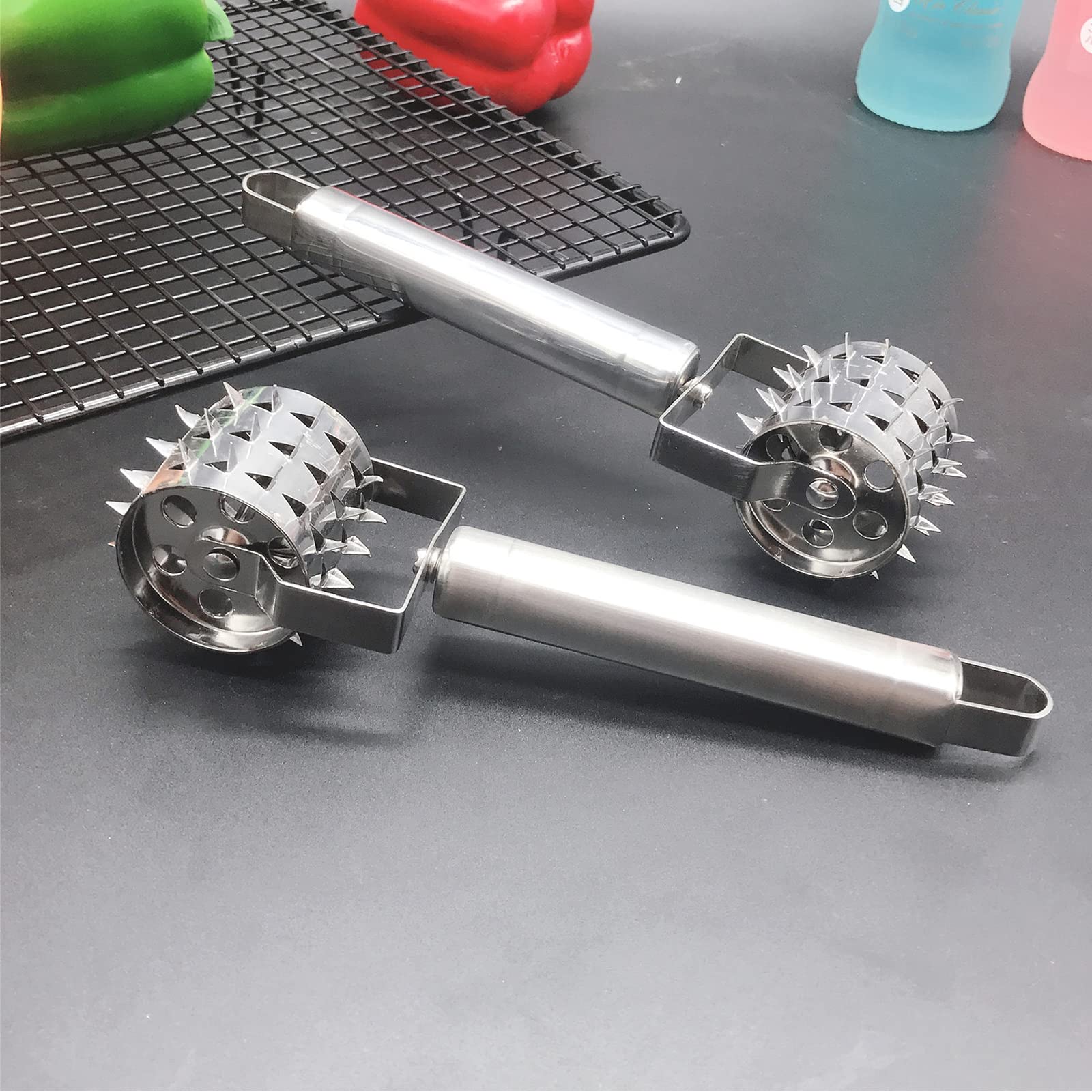 SZYDD Meat Tenderizer Kitchen Accessory Steak Pork Chicken Tenderizer Stainless Steel Rolling Tenderizer Kitchen Cooking Tools Kitchen Stainless Steel Meat tenderizer