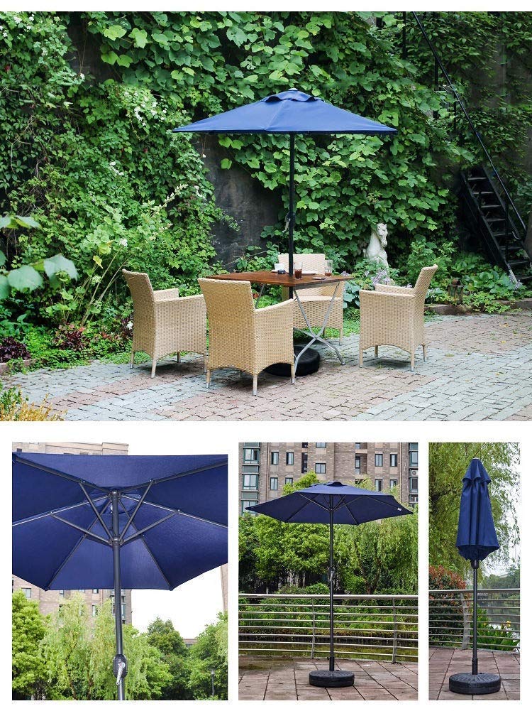 Okrągły parasol ogrodowy na patio 6,5 stopy / 2 m, parasol stołowy na zewnątrz z łatwą korbą, na taras balkon ganek przy basenie,()
