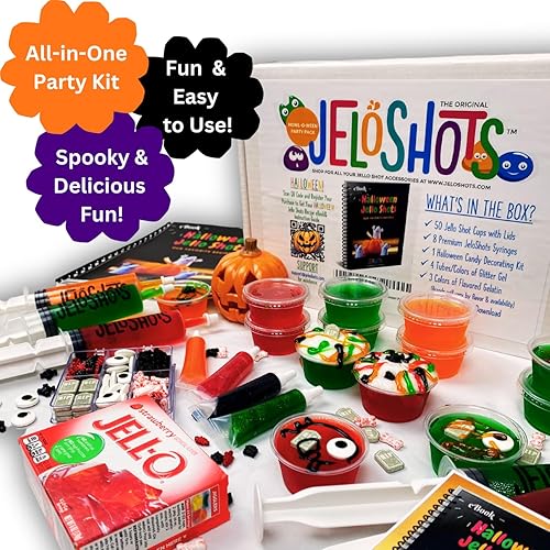 Miniatura 3 de Monster Mash Jello Shots - Kit completo con 3 sabores de gelatina, 50 vasos de gelatina, 8 jeringas de gelatina, libro electrónico con más de 70