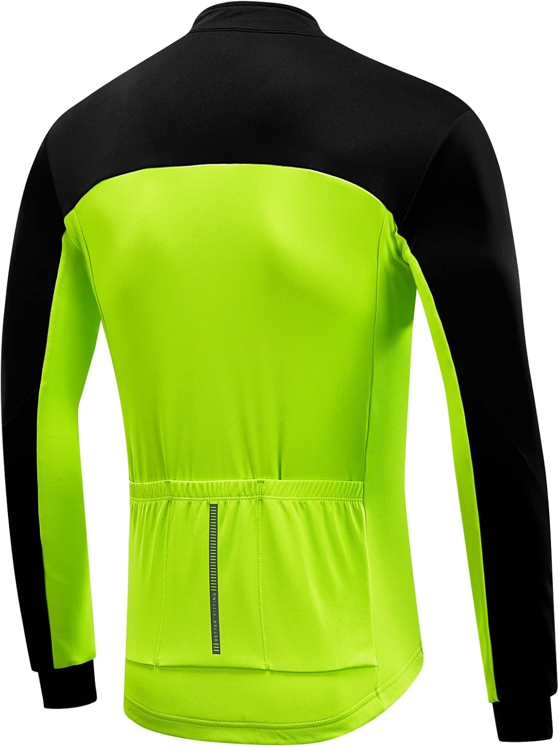 Przewalski Men's Cycling Jersey Winter Thermal Long Sleeve Fleece Cycling Jacket with 3 Rear Pockets - Image 3