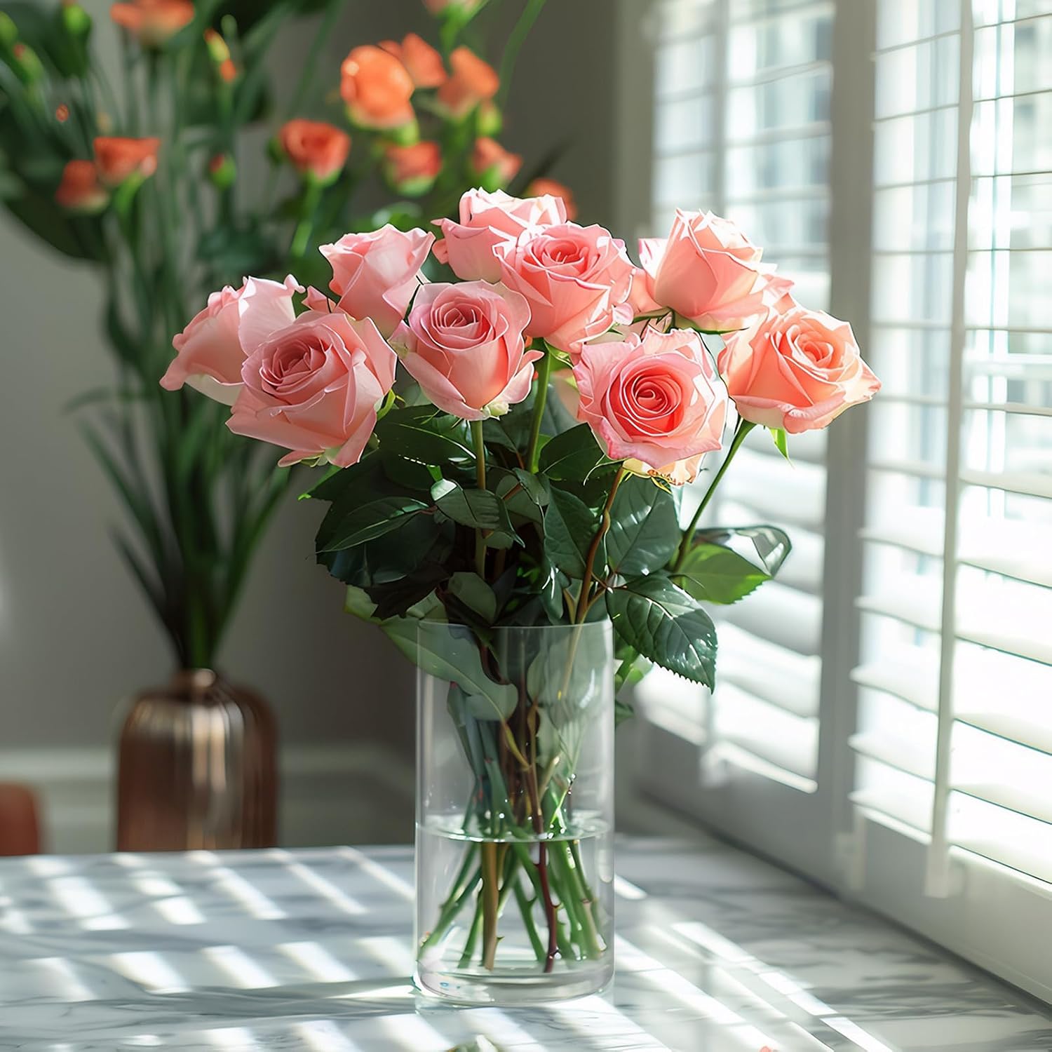 Glass Cylinder Vases for Centerpieces - 6 Inch Tall Clear Bulk Flower Vase Set of 12, Cylinders Candle Holder for Table, Home, Wedding Party Decor