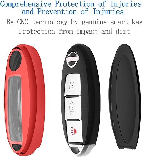 Miniatura 10 de Autophone Funda compatible con llavero Nissan con llavero de cuero, funda de protección de TPU suave para llave inteligente Altima Maxima Rogue