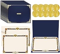 Vista 1 de 75 Pcs Certificate Kit, 25 Gold foil Certificate Holders & 25 Certificate Paper & 25 Certificate Seals Stickers for Graduation Diploma, Award
