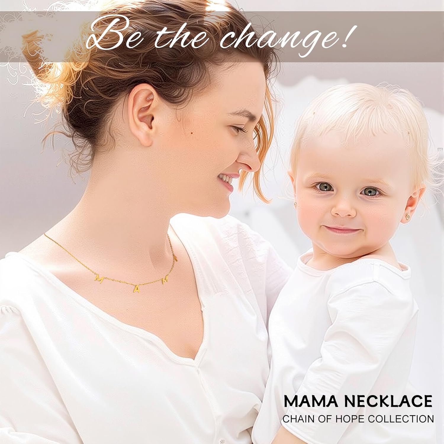 Gold Plated Mama Necklace for Women - Gift for Expecting Mom & First Time Mother, Hypoallergenic Mommy to Be Choker, Pregnancy & Postpartum Jewelry for New Moms - Image 3