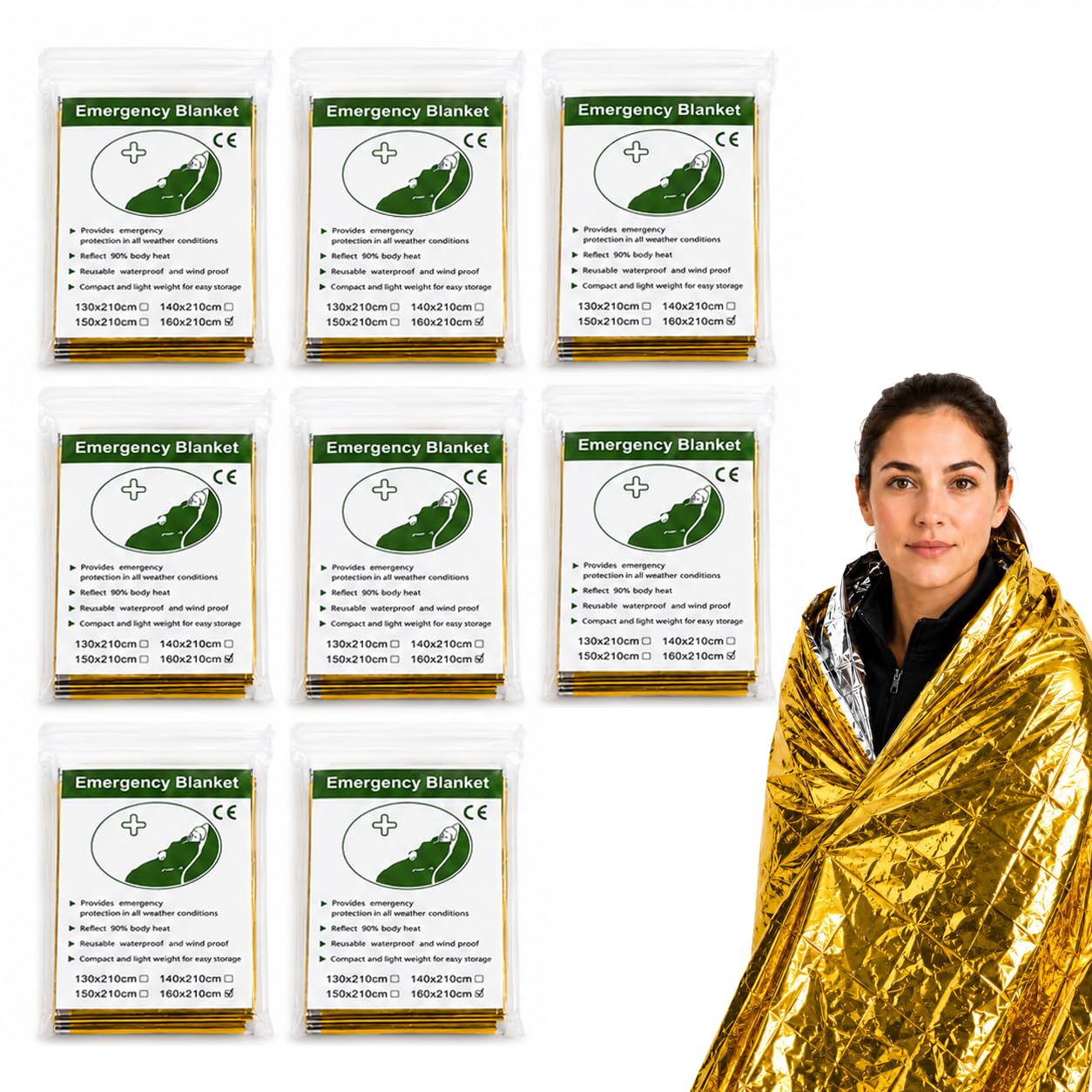 Survival Thermal Foil Blankets Mylar Heat Blanket for Outdoor Emergencies