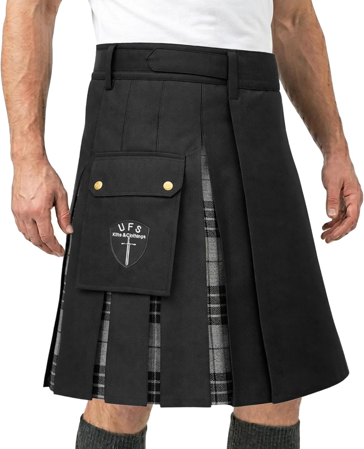 UFS Men’s Utility Kilt – Traditional Scottish Kilt for Men, Cotton Casual & Costume Wear