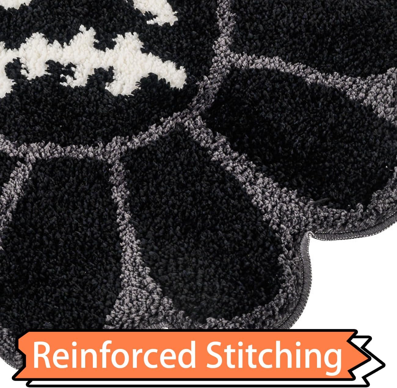 Trippy Flower Rug Cool Bathroom Rugs 2.6FT Gothic Black Bath Mat Tufted Extra Soft Water Absorbent Quick Dry Bathroom Mat Non Slip Halloween Skull Horror Decor Carpet (Black,2.6x2.6FT)