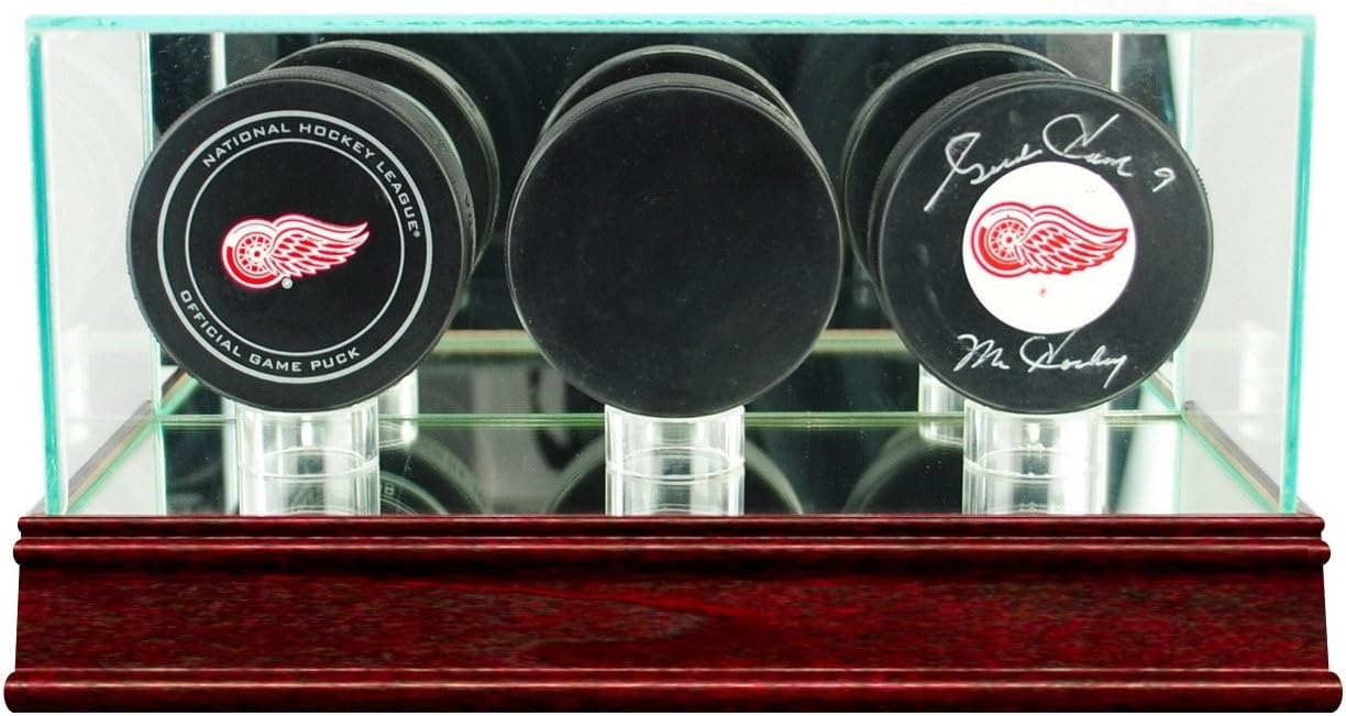 Triple Puck Display Case with Sport Moulding