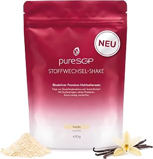 pureSGP® Stoffwechsel-Shake Vanille [450g]: Premium Abnehm-Shake aktiviert Stoffwechsel, cremig & sättigend