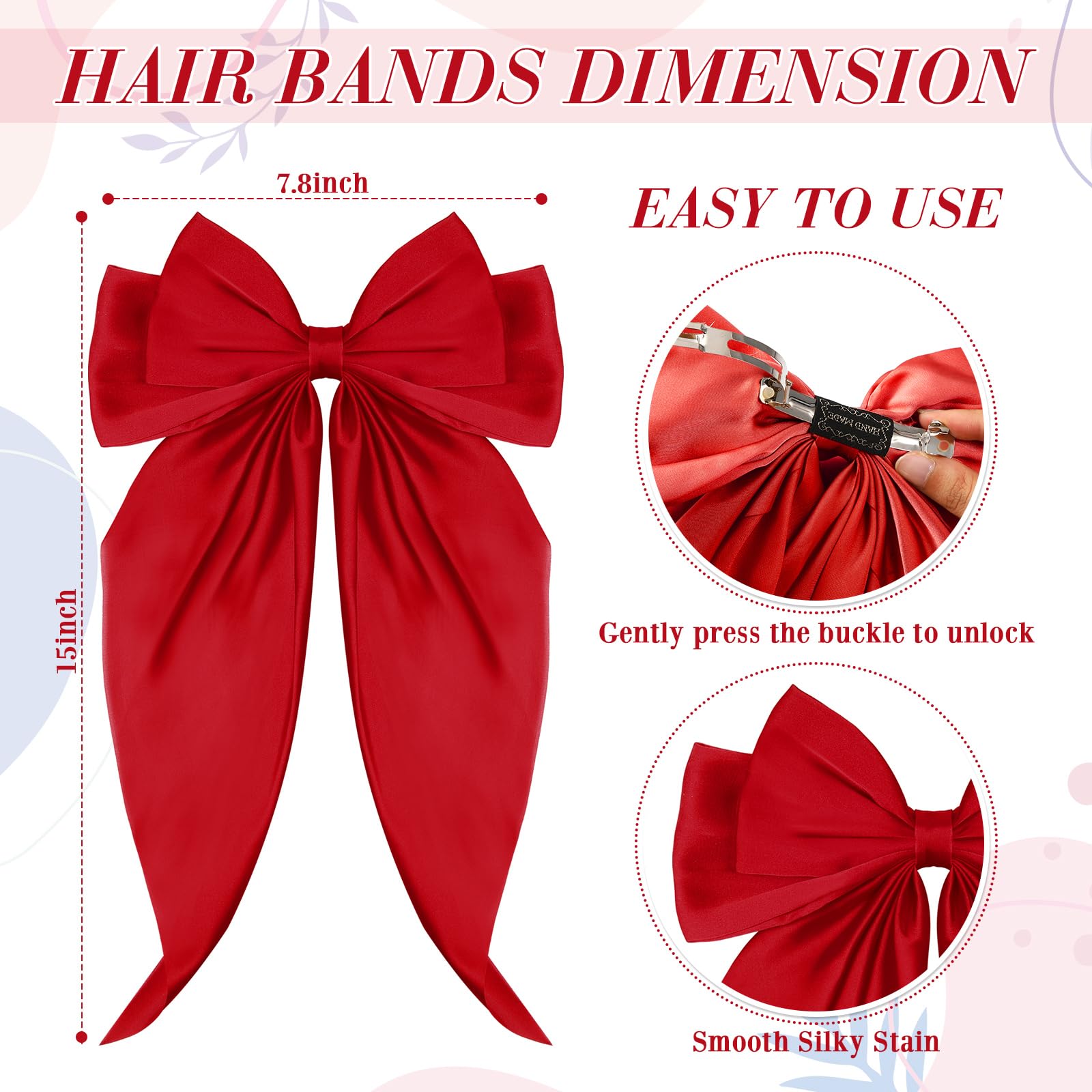 Amazon.com : Mimorou 25 Pcs Satin Hair Bows Bulk Silky Big  display picture 1