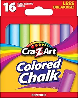 Cra-Z-Art Classic Colored Chalk, Assorted Colors, Pack Of 16 Pieces