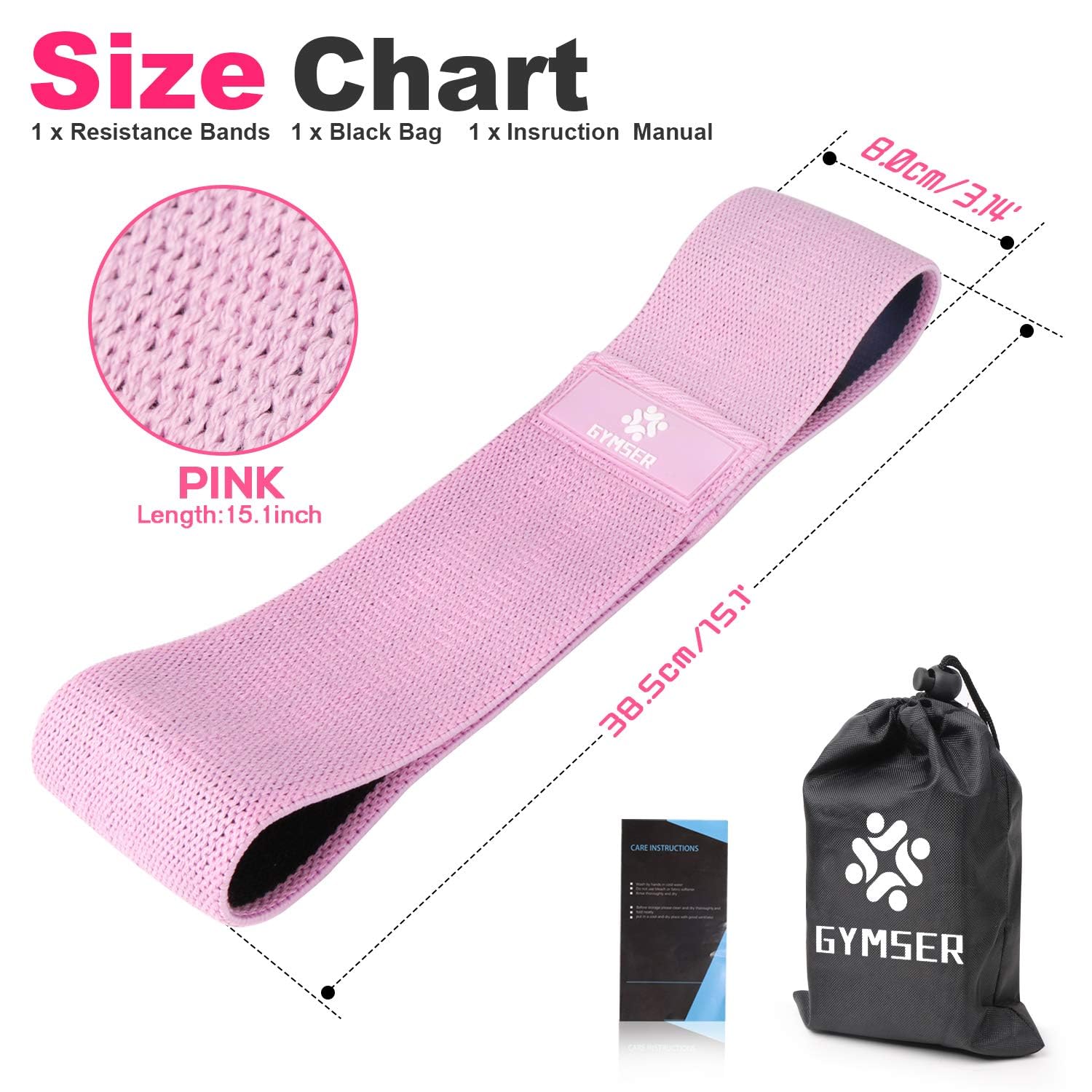 GYMSER Resistance Bands For Legs & Butt - 2019 Upgrade Loop Bands For Hip Workout, Squats, Therapy - View #11