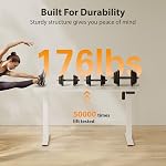 Cubiker Electric Standing Desk, 40"x24" Height Adjustable Desk, Sit Stand up Desk with 4 Memory Buttons, Computer Workstation with Splice Board, Ivory White