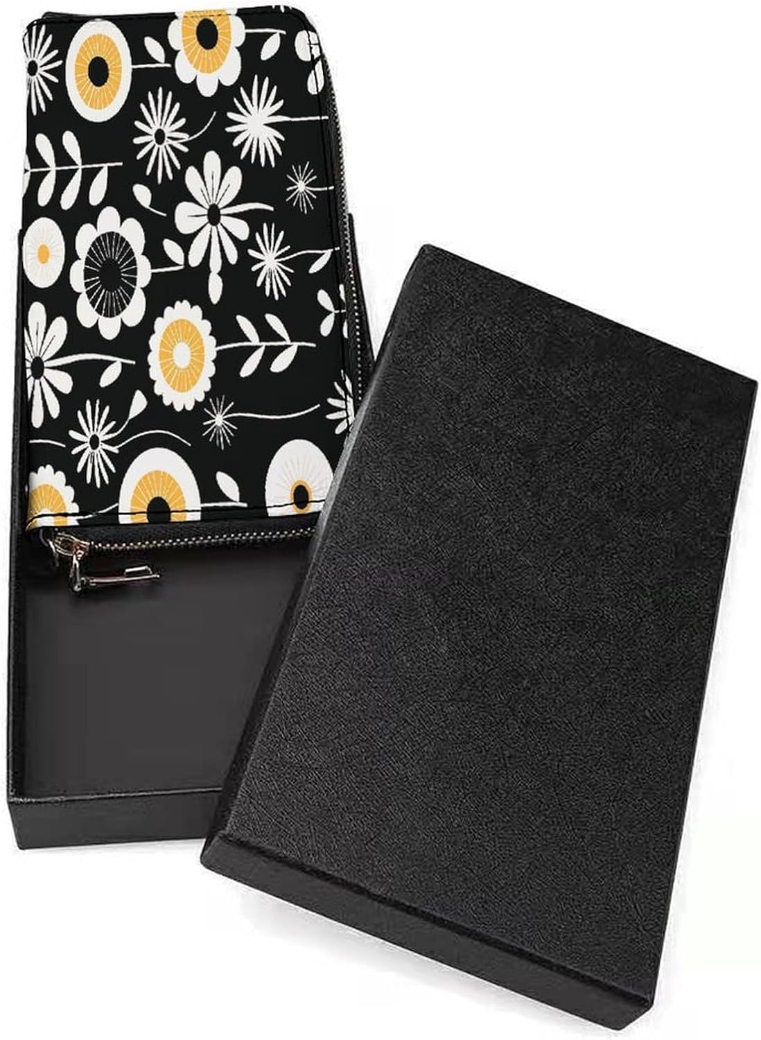 Simple Strokes of Flowers Purse Travel Long with Coin Pocket,Clutch Bag RFID Blocking, Zip Around, Large Capacity,Womens Wallet for Travel Work