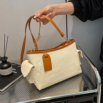 Canvas Crossbody Bag for Women Large Capacity Handbag Tote Bags Work Travel Fashion Shoulder Purse
