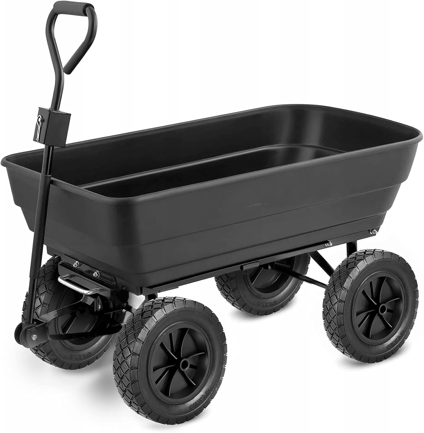 4 PCS 8 x 1.75 inch Solid Rubber Hand Truck Wheel, Universal Flat Free Lawn Mower Wheels with 1/2 Inch Axle, Replacement Tire for Hand Truck Dolly Cart Compressor, 110 LBS Load Capacity