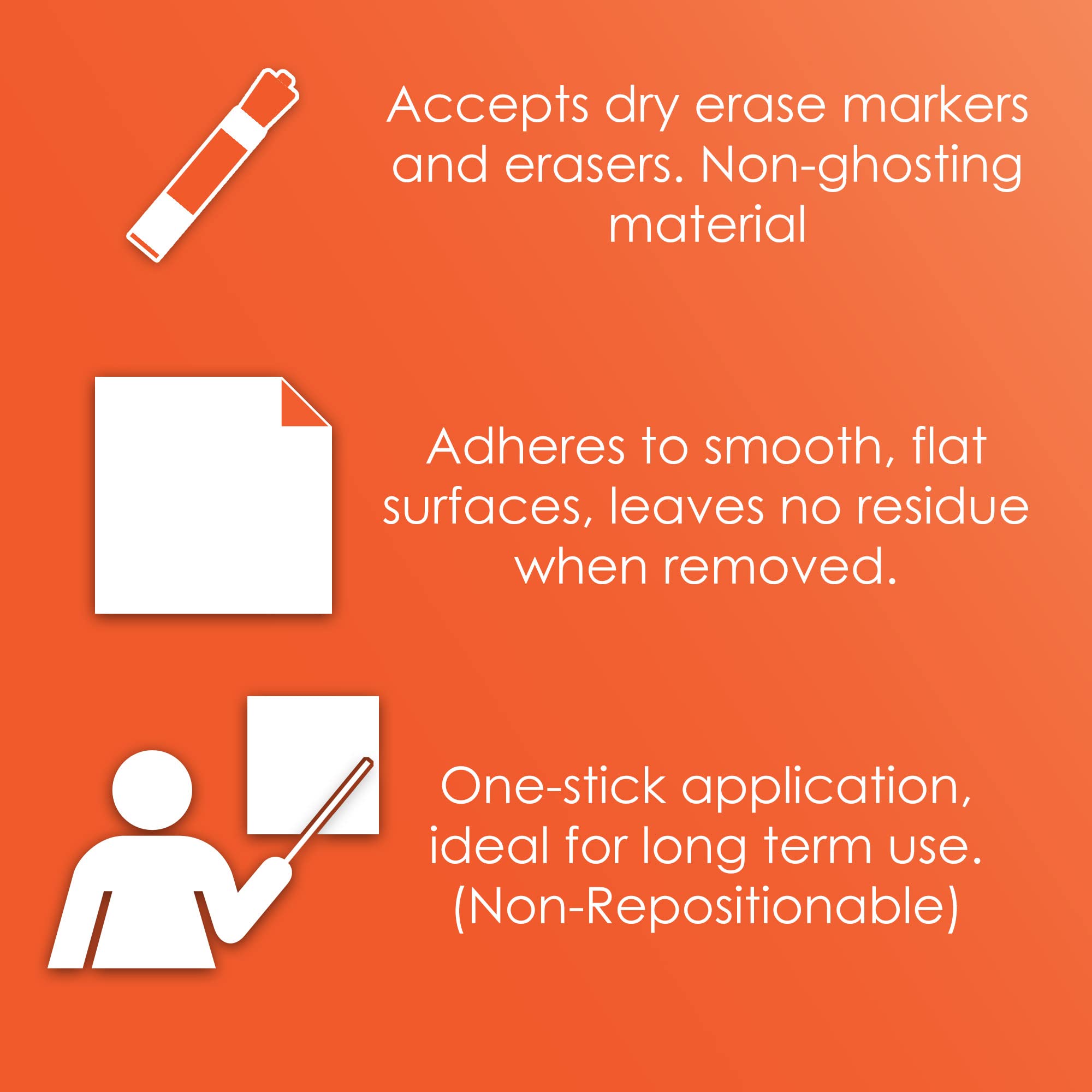 Geyer Instructional Products 503009 Dry Erase Peel and Stick Graph, Low-Tac, 1" Squares, Numbered Axis - Image 3