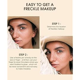 Freckle Pen 4 Colors Available, Natural Lifelike Freckle Makeup Pen, Waterproof Long Lasting Quick Dry - Light Brown, Natural Coffee, Chestnut, Dark Brown (2Pack) (3-Chestnut + 4-Dark Brown)