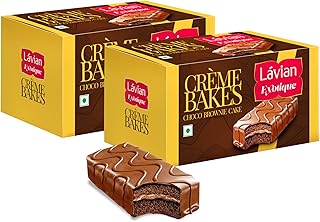 Lavian Exotique Chocolate Brownie Cakes Creme Bakes, 2 x 20 vegetarian cakes pack (40 cakes)