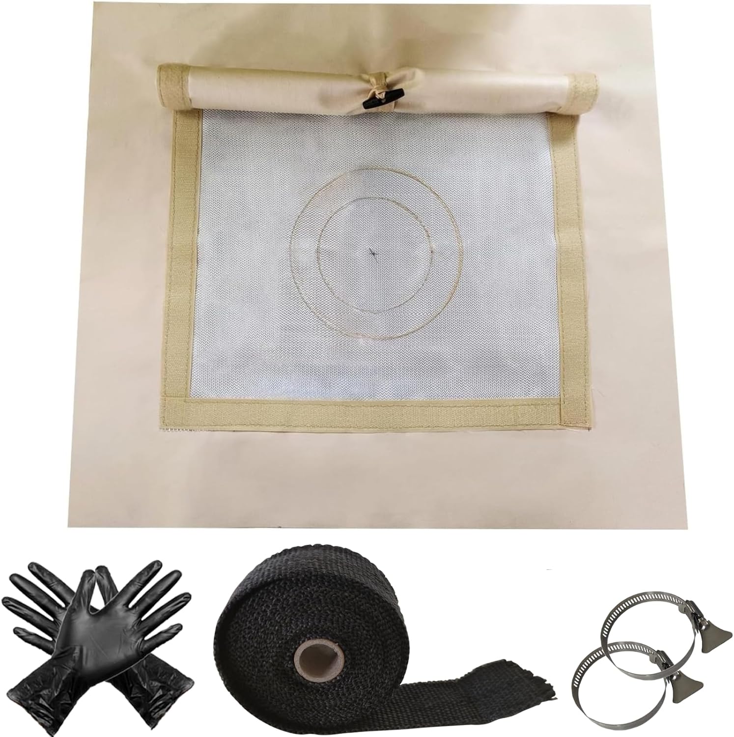 DANCHEL OUTDOOR Stove Jack Kit with Rain Flap Cover for Dia. 4''/5.85'', Fire Resistant Wood Stove Hole for Canvas Tent Hot Tent Chimney, Side Wall A/C 4 Season
