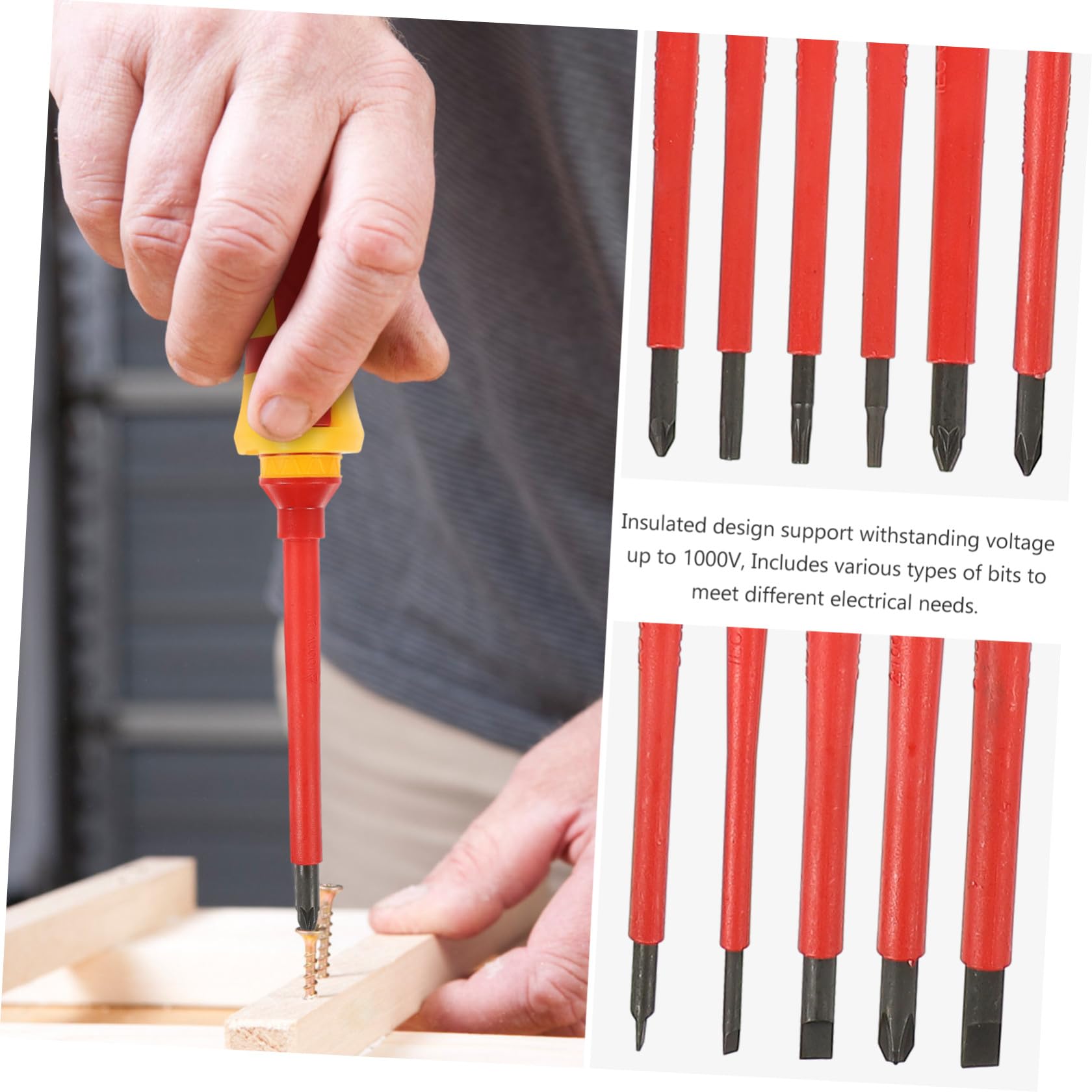 Set di Cacciaviti Isolati Vde 1000v 13 Pezzi per Elettricista | Acciaio al Vanadio, Rosso, Custodia Inclusa, per Viti, Design Resistente All'usura