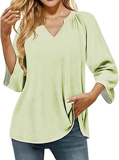 Sponsored Ad - MARSVOVO Dressy V Neck Shirts for Women 2025 Lounge Flowy Trendy Blouse Boho Beach Business Casual Tops